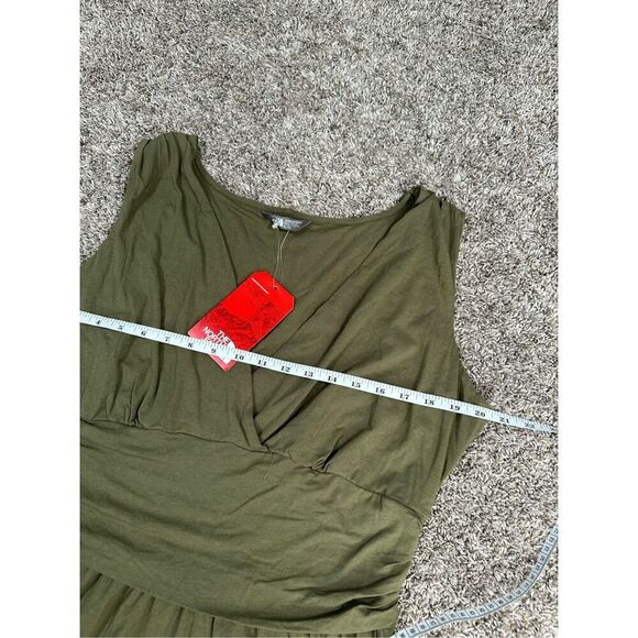 NWT The North Face Heartwood Dress V-Neck Sleeveless Faux Wrap Green XL Gorpcore - Picture 4 of 13